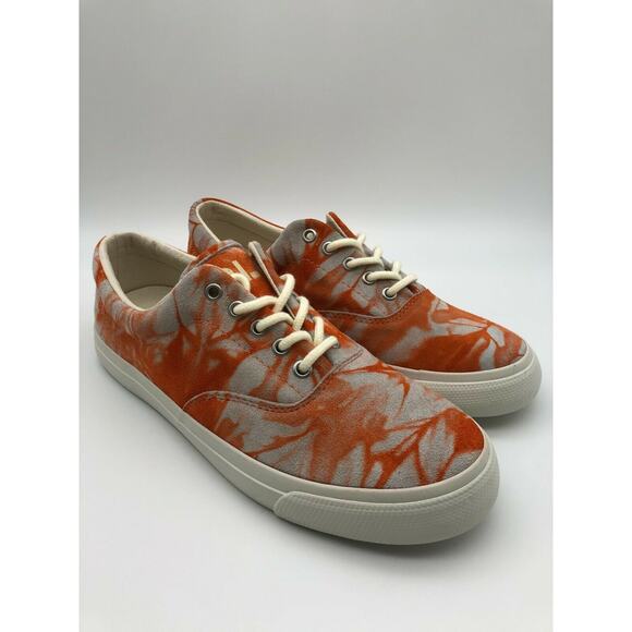 Polo Ralph Lauren Orange Tie Dye Sneakers Harpoon Casual Shoes Men’s Size 9D - Picture 16 of 16